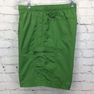 Columbia Swim Trunks Men's Size L Green Beach Cruise Lined Cargo Pockets Belted